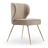 Valo chaise velours taupe et métal laiton