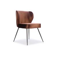 Valo chaise velours marron et métal noir