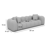 Cotton canapé 3 places convertible lit en velours bleu