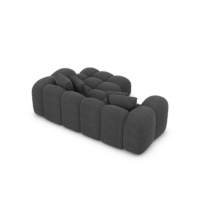 Cotton petit canapé d'angle droit en tissu texturé gris anthracite