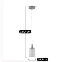 Carlie suspension simple laiton et verre strié