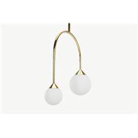 Faye suspension double en laiton et verre dépoli