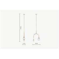 Faye suspension double en laiton et verre dépoli