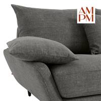 Coline canapé 3 places coton/lin gris anthracite