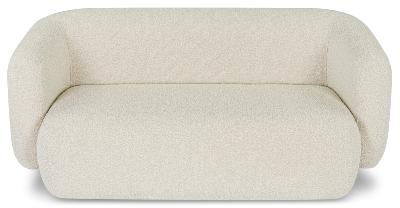 Vico canapé 2 places en tissu bouclette blanc