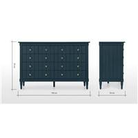 Bourbon commode bois cérusé bleu
