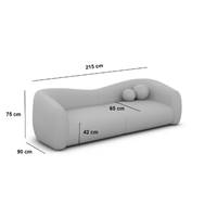 Rico canapé 2 places en tissu texturé beige