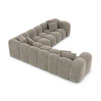 Cotton canapé corner en velours beige foncé