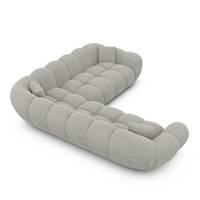 Sigono canapé corner en tissu texturé gris clair