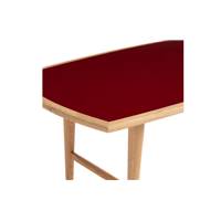 Lykel table basse chêne plateau laqué rouge foncé