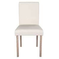 Clayton chaise en tissu beie et pieds en bois de chêne