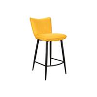 Else chaise de bar en tissu jaune et pieds mtal noir H64