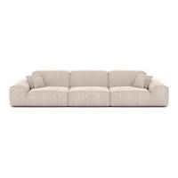 Doreli canapé 4 places en tissu texturé beige