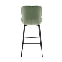 Lotus chaise de bar verte en velours matelassé H75
