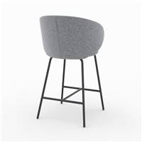 Mileto chaise îlot central tissu gris chiné H68