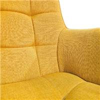 Funky fauteuil de table en tissu jaune