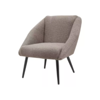Hoto fauteuil tissu effet mohair gris foncé