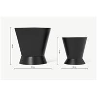 Ankita lot de 2 cache-pots noir