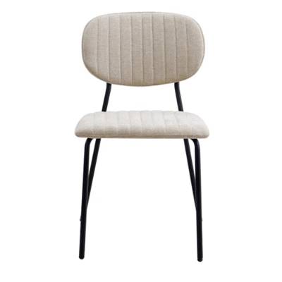 Kota lot de 4 chaises de repas en tissu beige pieds métal noir
