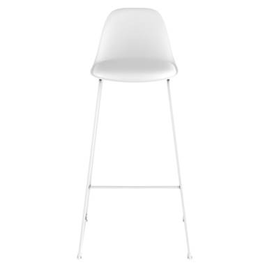 Yce chaise de bar blanche en cuir synthétique et métal H75