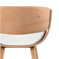 Zunilda chaise en PU blanc et bois clair