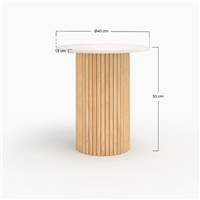 Carmen table d'appoint en marbre et bois de manguier