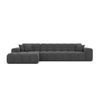 Bloom canapé d'angle gauche en tissu texturé gris anthracite