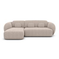 Bulane canapé d'angle gauche en tissu texturé beige