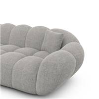 Sigono canapé d'angle gauche en tissu texturé gris clair