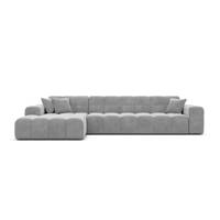 Lodce canapé d'angle gauche velours gris clair