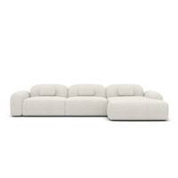 Buccana canapé d'angle droit bouclé blanc