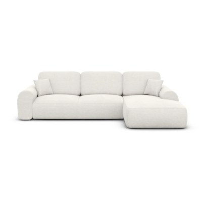 Apric canapé d'angle droit en tissu texturé blanc