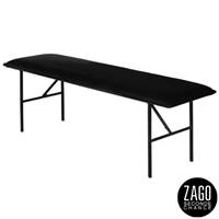 Lucce banc velours noir piètement métal noir mat