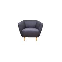 Ember fauteuil noir et pieds en bois