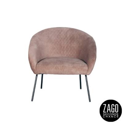 Marco fauteuil en velours marron clair