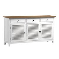 Anielle buffet en bois recyclé blanc effet vieilli