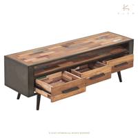 Soho meuble TV bois de bateau recyclé 1 niche 3 tiroirs