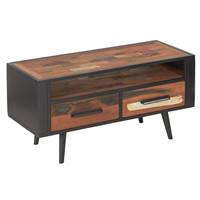 Soho meuble TV bois de bateau recycl 1 niche 2 tiroirs