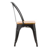 Ticher chaise en métal noir et bois d'orme