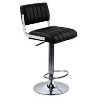 Isak chaise de bar réglable et pivotante en cuir synthétique noir