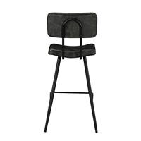 Birmingham chaise de bar en cuir synthétique gris/noir H66