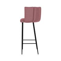 Lisboa chaise de bar en velours rose H75