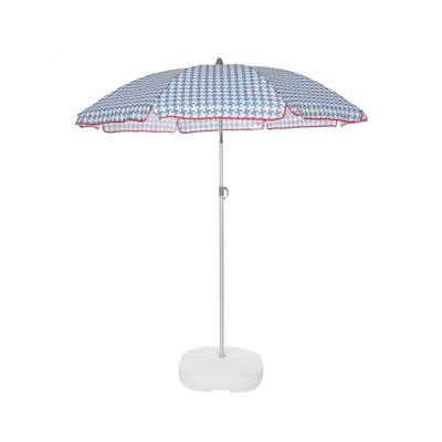 Beach parasol en toile bleu vichy ø160