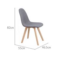 Verno chaise scandinave en tissu gris