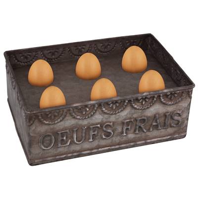 Boîte zinc "Œufs frais"