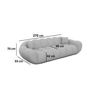 Sigono canapé 4 places en tissu texturé beige