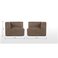 JUNO fauteuil cuir brun chataigne