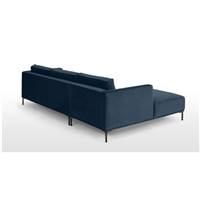 Milo canapé d'angle gauche velours bleu saphir