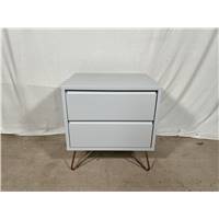 Elona table de chevet couleur gris clair et cuivre