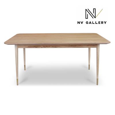 Living table à manger frêne et métal doré